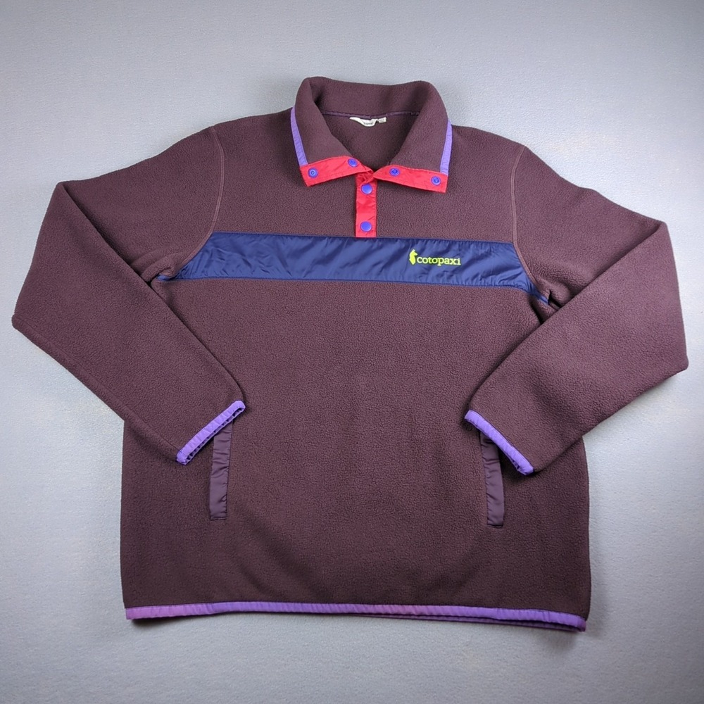 Cotopaxi Teca Fleece Jacket Womens Extra Large Maroon 1/4 Snap Pullover Midlayer